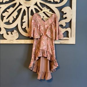 Mia Joy Rose Ruffle High/Low Tunic